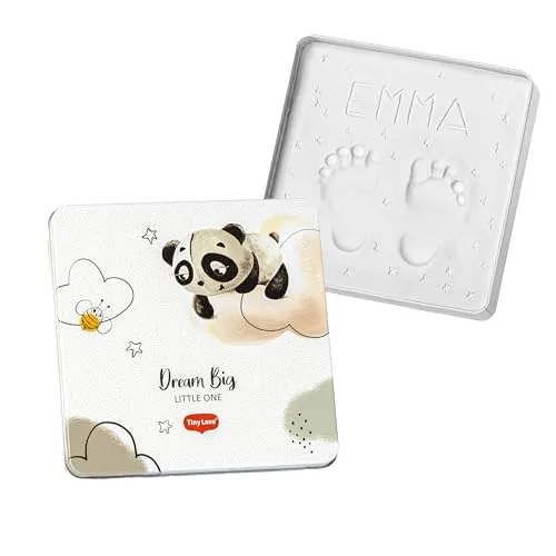 Tiny Love Magic Box Quadratisch, Erinnerungsbox Baby, Gipsabdruck Baby Hand und Fuß, Andenken Jungs/Mädchen, Dermatol. getestet, Clay Komplettset, Babyzimmer Deko, Geschenk Neugeborene, Tiny Creations
