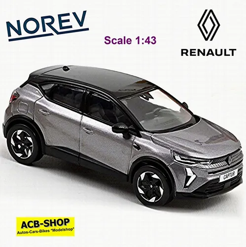 Renault Captur 2024-25 Cassiopée Grau und Schwarz 1:43 Norev - Modellauto im Maßstab 1:43, detailgetreu und ideal für Sammler oder als Geschenk für Autoenthusiasten.