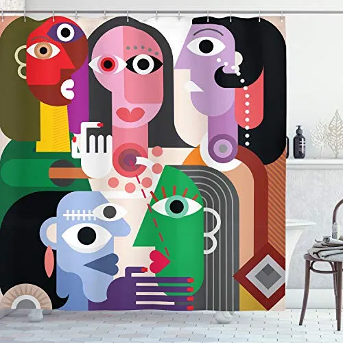 Abakuhaus Moderner Duschvorhang mit Digitaldruck von Abakuhaus