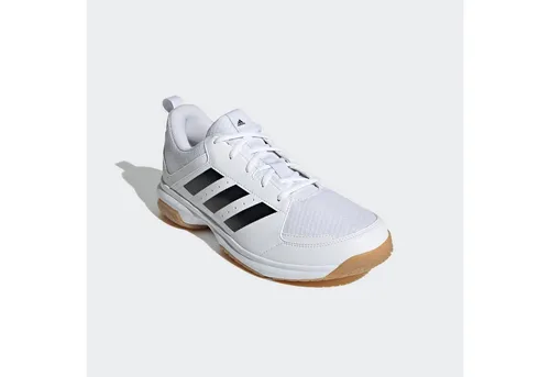 adidas Ligra 7 Hallenschuhe Herren in ftwr white-core black - Hallenschuhe mit atmungsaktivem Mesh und strapazierfähigem Kunstleder; ideal für Sport und Freizeit, bieten perfekten Halt und Komfort.