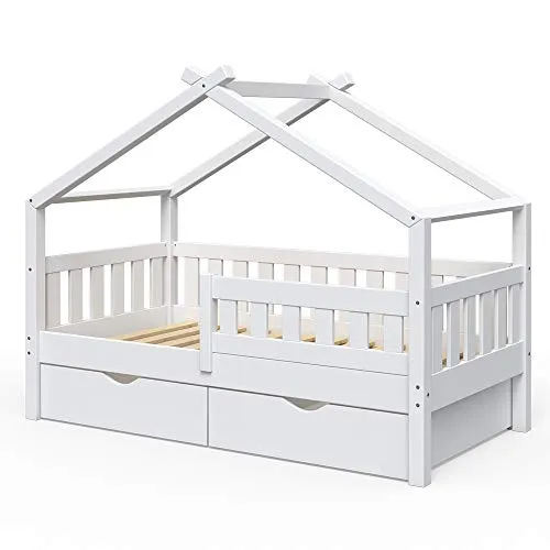 VitaliSpa Design Kinderbett 160x80 - Massivholz mit 2 Schubladen - Betten aus 100 % Massivholz, kinderfreundlich und ideal für eine individuelle Zimmergestaltung Ihres Kindes.