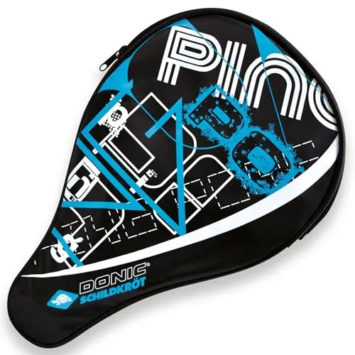Donic-Schildkröt Tischtennis Schlägerhülle Classic, Schlägerhülle für einen Schläger, extra Ballfach für 3 Bälle, trendiges Design, 818506