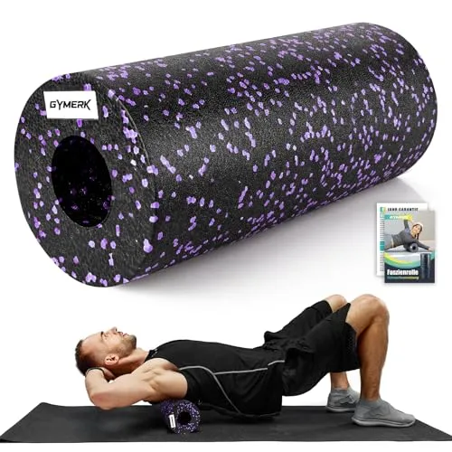 GYMERK Faszienrolle Mittlere Härte, Foam Roller (33 x 14 cm), Selbstmassage Fazienrolle zur Dehnung & Fitness des Rücken Wirbelsäule Beine, Effektive Massagerolle für funktionales Training
