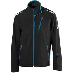FORTIS Herren Softshelljacke 24, schwarz/türkis, Gr. M - Wasserdichte und winddichte Softshelljacke mit Microfleece-Futter. Ideal für Outdoor-Aktivitäten, viele praktische Taschen und reflektierende Elemente für erhöhte Sichtbarkeit.