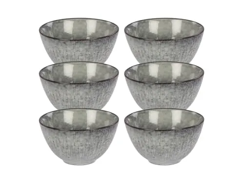Broste Copenhagen Geschirr-Set NORDIC SEA Schale 15 cm Set6 - Elegantes Geschirr-Set aus Steingut, inspiriert von der nordischen Landschaft, mit einzigartigen Farbverläufen und handbemalten Details für eine stilvolle Tischkultur.