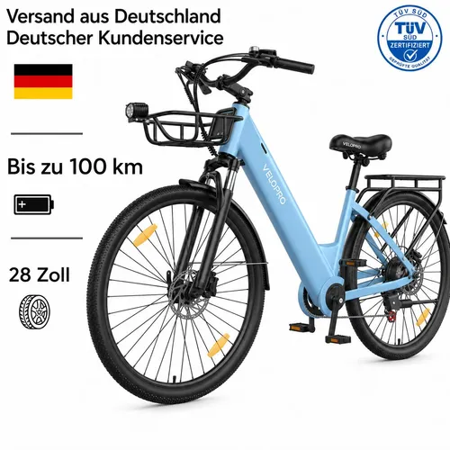 VELOPRO C1Pro 28 Zoll E-Bike mit 36V 18Ah Akku von PixelPilot