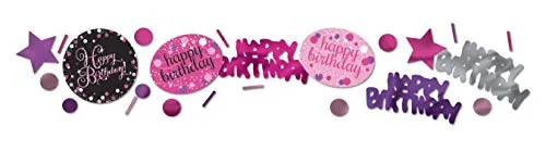 Pink Sparkling Celebration Happy Birthday 3 Pack Confetti 34g