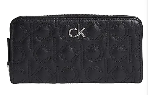 Calvin Klein RE-LOCK Z/A WALLET LG QUILT, schwarz in schwarz von Calvin Klein