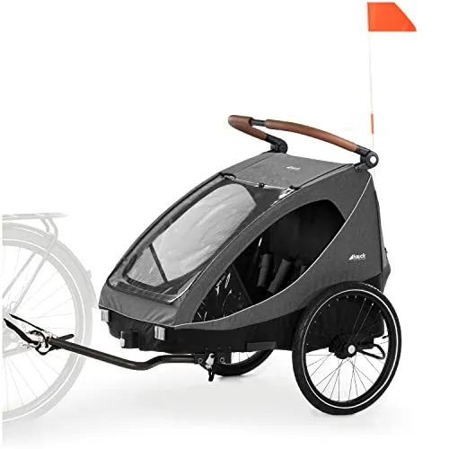 Hauck Fahrradanhänger Buggy Dryk Duo Melange Grey NEU