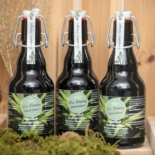 The Happy Cannabis Dünger Indoor & Outdoor - All-in-One Konzentrat - Cannabis Organischer Flüssigdünger für Keimling bis Blüte - Starter Set 333 ml (3er Bundle)