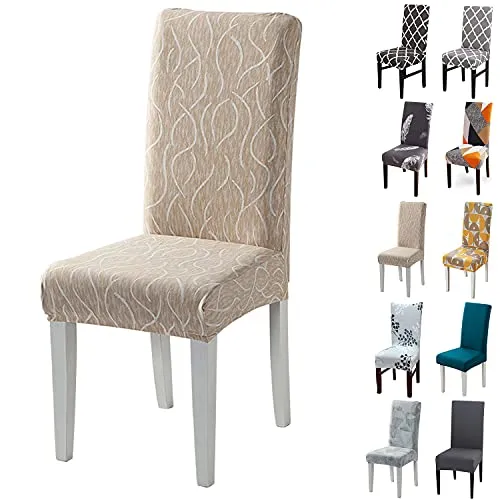 Layack Stuhlhussen 4er Set Elastische Moderne Beschützer Stuhlhussen, Abnehmbarer Waschbarer Stühle Schutz Dekoration Stuhlbezug für Esszimmer, Hotel, Bankett, Hochzeit, Partys Deko