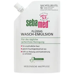 Sebamed Flüssig Waschemulsion Nachfüllpackung - Ganzkörperpflege für empfindliche Haut, seifenfreie Reinigung mit milden Waschsubstanzen für sanfte und effektive Pflege.
