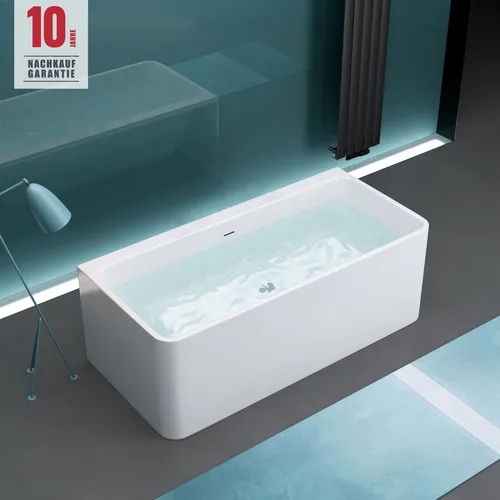 Design-Badewanne VICENZA 601OA - Rechteckige Acryl Wanne 180x80 - Moderne freistehende Badewanne aus langlebigem Sanitäracryl, wärmespeichernd und kratzfest, ideal für entspannende Bäder zu zweit.