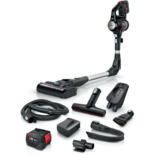 Bosch Akku-Staubsauger Unlimited 7 BSS715FRSH - Kabellos und leistungsstark - Stabstaubsauger mit TurboSpin Motor, 2x 5.0 Ah Akkus für lange Laufzeit und 10 Jahre Motorgarantie – ideal für eine flexible Reinigung unter Möbeln.