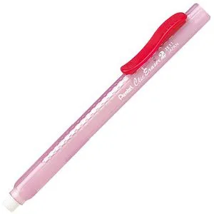 Pentel Radierstift Clic Eraser 2, ZE11T, nachfüllbar, mit Vorschub, rot-transparent