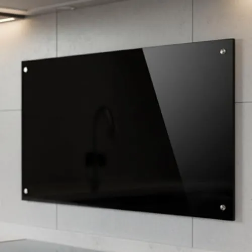 Mucola Küchenrückwand Glasrückwand Schwarz in schwarz von Mucola