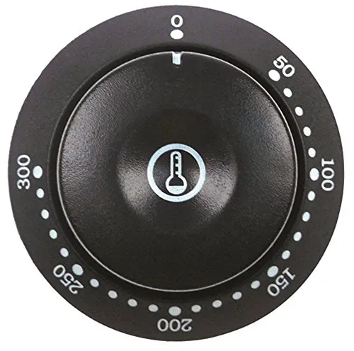 Bartscher Knebel für A150674, A150671, 104447, 100529 für Thermostat ø 41mm 50-300°C für Achse ø 6x4,6mm mit Abflachung unten