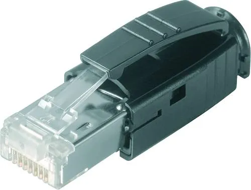 Weidmüller 1963590000 Sensor-Aktor-Datensteckverbinder Stecker, gerade 10 St. - Kabel - RJ45 Crimp-Steckverbinder mit Knickschutztülle, Cat.6A, ideal für zuverlässige Netzwerkverbindungen und hohe Datenübertragungsraten.