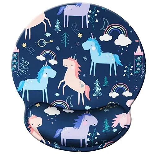 Hosinmoln Unterstützung der Handgelenkstütze für die Mausmatte,rutschfeste Schmerzlinderung für die Handgelenkstütze Komfortables ergonomisches Memory Foam-Mousemat für Office/Gamer 25x23 Horse025