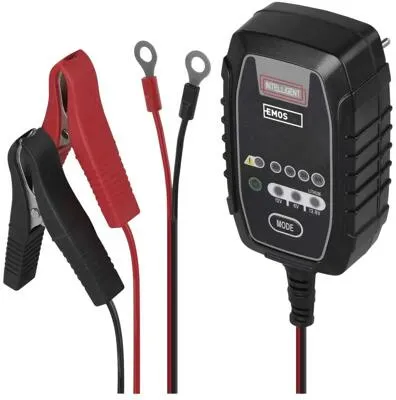 EMOS Autobatterie-Ladegerät, 12V 0,8A, schwarz (1608000001)