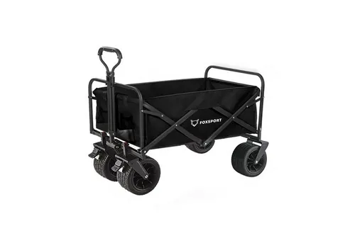 FOXSPORT Faltbarer Bollerwagen mit breiten Vollgummi-Reifen