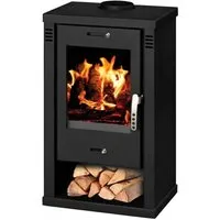 Victoria Kaminofen Verona Schwarz 7,52 kW – Effizient und Elegant - Der Victoria Kaminofen Verona begeistert mit einem beeindruckenden Feuerpanorama und 81,20% Wirkungsgrad. Ideal für Wohnräume oder Werkstätten – einfach zu bedienen und mit praktischem Aschekasten ausgestattet.