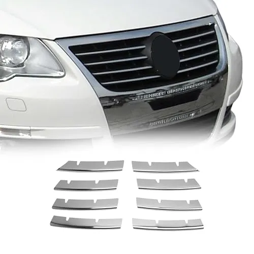 OMAC Zierleisten-Aufkleber Kühlergrill für VW Passat 2005-2010 - Edelstahl Aufkleber, schützt vor Kratzern und verleiht Ihrem Auto ein anspruchsvolles Aussehen. Einfache Installation ohne Bohren, ideal für Autozubehör.