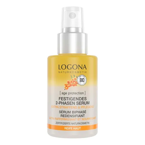 LOGONA Gesichtsserum Age Protection 30ml - Festigendes 2-Phasen Serum - Serum zur Hautverjüngung, spendet intensive Feuchtigkeit für ein glatteres und ebenmäßigeres Hautgefühl. Ideal für die tägliche Pflege von Gesicht, Hals und Dekolleté.