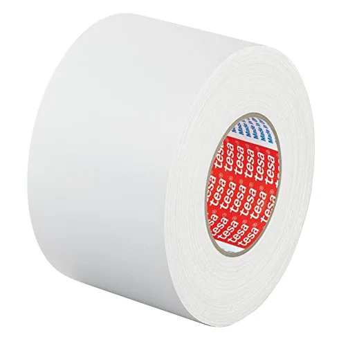 Tesa Gewebeband 4651, Premium, weiß, 50mm x 50m - Klebeprodukte mit starker Klebekraft, ideal für raue Untergründe. Wetterfest und temperaturbeständig bis 130 °C, perfekt zum Abdichten, Befestigen und Fixieren.