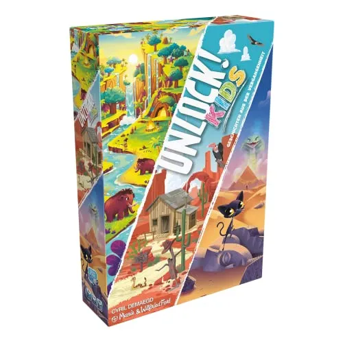 Space Cow, Unlock! Kids - Kooperatives Rätselspiel für 1-4 Spieler, ab 6 Jahren, ohne App, spannende Abenteuer in bunten Welten