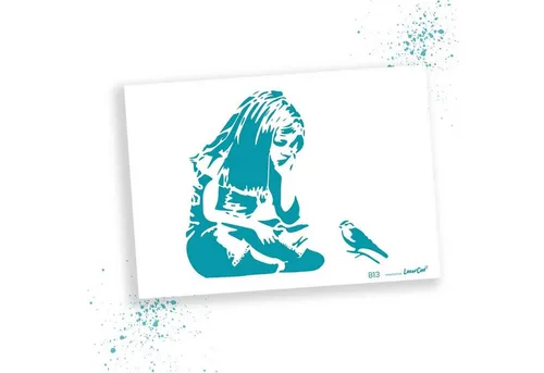 LaserCad Motivschablone BANKSY Streetart für Graffiti, Airbrush, Deko