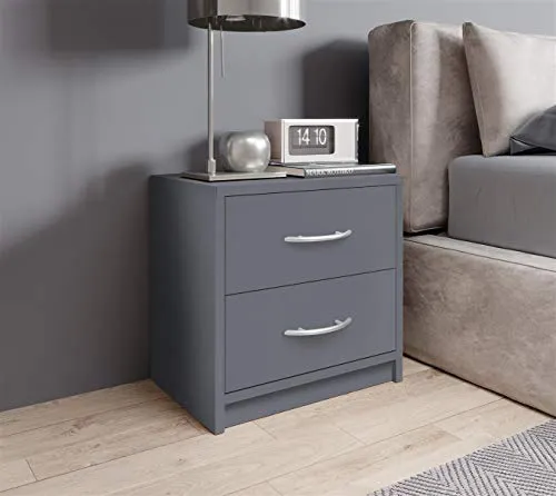 möbelando Nachttisch Nachtkonsole Nako Nachtkommode Bettine II Graphit