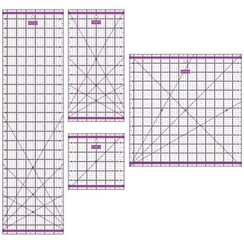 SEMPLIX Patchwork Lineal Set Inch (6x6 inch, 12x6 inch, 24x6,5 inch, 12,5x12,5 inch) (lila)