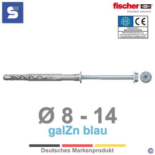 fischer Langschaftdübel SXRL-FUS Sechsk.Rahmendübel Fassadendübel alle Baustoffe