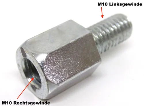 Spiegeladapter M10 Rechtsgewinde auf M10 Linksgewinde für Motorrad