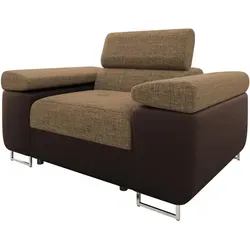 Mirjan24 Sessel Braun, 1-Sitzer, Rechteckig, 134x102 cm - Eleganter 1-Sitzer Sessel in Braun, ideal für das Wohnzimmer. Mit stabiler Holzstruktur und bequemer Polsterung für hohen Sitzkomfort. Ein stilvolles Möbelstück für entspannte Stunden.