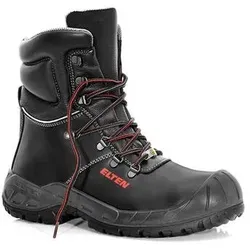Sicherheitsschnürstiefel RENZO ESD S3 HI, Größe 44 - schwarz - S3 Sicherheitsschnürstiefel RENZO ESD, wärmeisolierend und durchtrittsicher, ideal für alle Branchen. Robuste und rutschhemmende Laufsohle für optimalen Schutz.