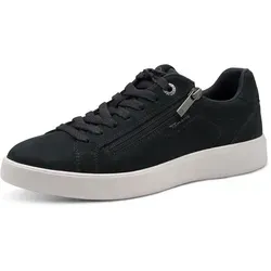 Tamaris Plateausneaker - Sportlicher Freizeitschuh mit Ziernähten in Blau - Sneaker mit 3,5 cm Plateauhöhe, aus hochwertigem Lederimitat und mit herausnehmbarer Innensohle, ideal für lässige Looks.