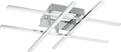 EGLO LED Deckenlampe Lasana 1, 4-flammige Deckenleuchte in Chrom und Weiß - Lampen für jedes Zuhause, mit energiesparenden LEDs für warmweißes Licht und schlankem Design – ideal für Wohnzimmer, Küche und mehr.