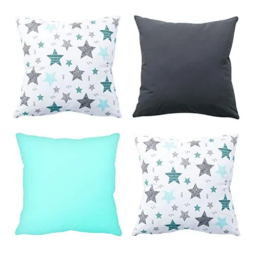 Amilian 4er Set 40x40 cm Dekokissen mit Füllung und Bezug, Dekoratives Kissen Balkon Dekoration Couch Kissen Sofa Wohnzimmer Deko 16x16 inch