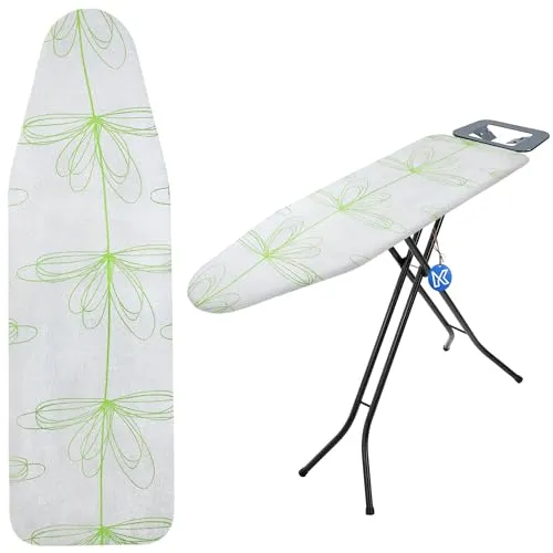 KADAX Bügelbrettbezug mit Kordelzug, praktischer Bügelbezug, Bügeltischbezug für Dampfbügeleisen, Verstellbarer Ersatzbügeltischbezug (Blumen XL)