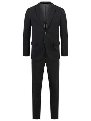 JEFF Herren JFMiller Anzug 2-teilig | Elastischer Regular Fit Anzug für Männer in Schwarz, Größe 50 - Eleganter 2-teiliges Anzugset in Regular Fit, ideal für Business und festliche Anlässe. Hochwertige Verarbeitung mit verstärkten Nähten und edlen Details sorgt für einen stilvollen Auftritt.