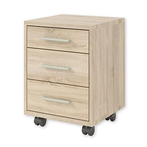 OFFICE LINE Rollcontainer Schreibtisch in Eiche Sonoma Optik