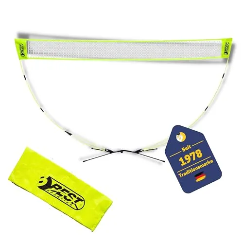 Best Sporting Badminton Netz Outdoor 300 x 150 cm - Badmintonnetz für Garten und Strand, schnell und einfach in nur 4 Schritten aufbaubar. Langlebig mit Fiberglas-Stangen und Tragetasche für mobilen Spielspaß.