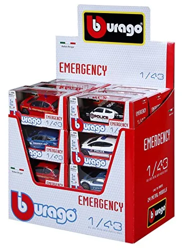 Bburago Maisto France 30074 – Miniatur-Fahrzeug – Street Fire Emergency – Maßstab 1:43 – Zufälliges Modell