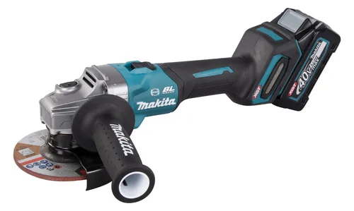 Makita Akku Winkelschleifer 40V mit 2 Akkus - Schleifmaschinen mit 1100 W Leistung, ideal für anspruchsvolle Anwendungen. Der Akkuwinkelschleifer bietet Flexibilität ohne Kabel und eine Motorbremse für zusätzliche Sicherheit.