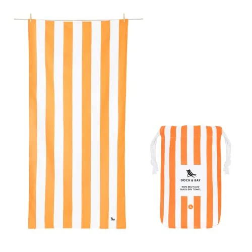 Dock & Bay Strandhandtuch - Extra Large, Ipanema Orange - Strandtücher aus 100% recyceltem Material, schnell trocknend und sandabweisend - der perfekte Begleiter für Strandtage!