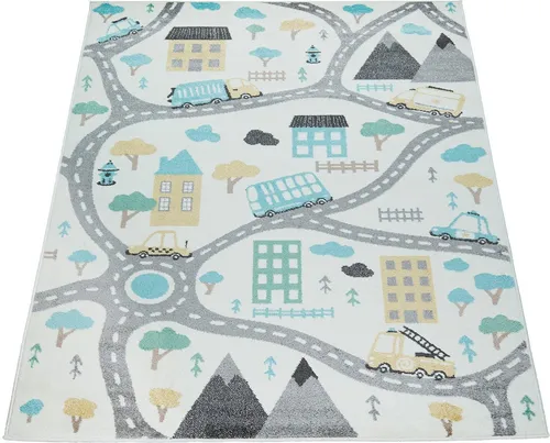 Paco Home Kinderteppich – Spielteppich für Kinderzimmer - Teppich & Läufer für Baby- & Kleinkinderzimmer, mit robustem und pflegeleichtem Material, ideal für kreative Spielstunden.