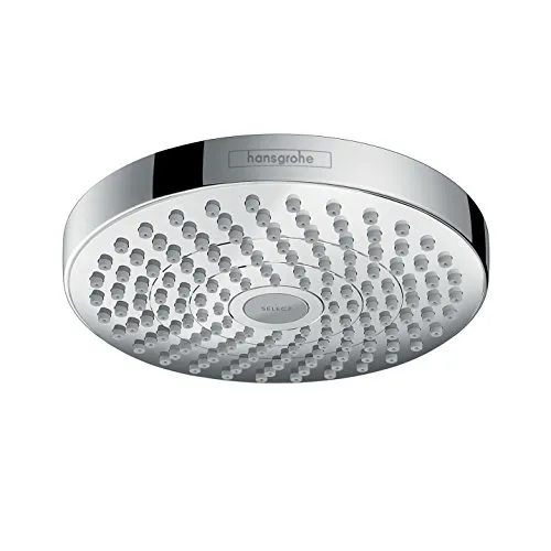 hansgrohe Croma Select S 180 Duschkopf – Regendusche mit 2 Strahlarten - Handbrausen für ein luxuriöses Duscherlebnis: 180 mm Duschkopf für üppigen Wasserstrom und einfache Strahlartenwahl per Knopfdruck (Select)