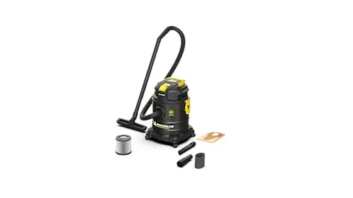 Michelin, X3 20L S Nass- und Flüssigkeitssauger, leise Reihe, 20 l Stahltank mit Elektrowerkzeugstecker, 800 W, komplett mit Zubehör, Blasfunktion, 18 kPa